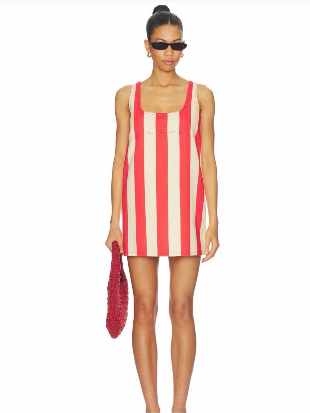 Simon Miller Pink and Cream Striped Tank Coverup Dress